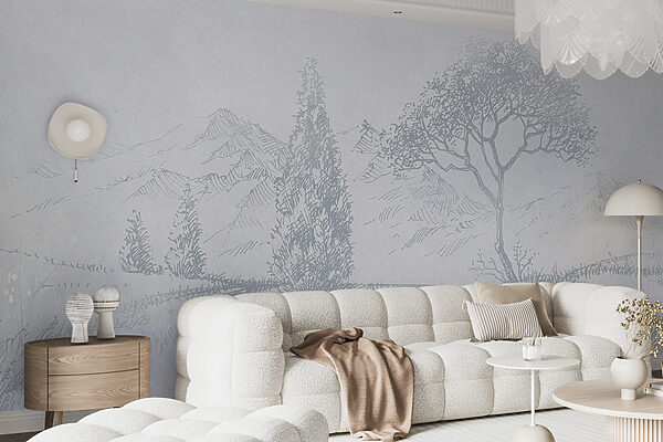 Wall murals Drawing of a bridge