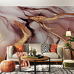 Wall murals Swirling marble with metallic accents.