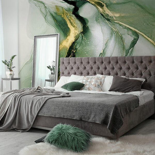 Wall murals Abstract swirls with metallic accents