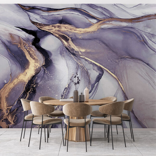 Wall murals Abstract marble with purple streaks