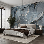 Wall murals Blue abstract marble texture pattern.