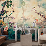 Wall murals Whimsical nature scene with birds.