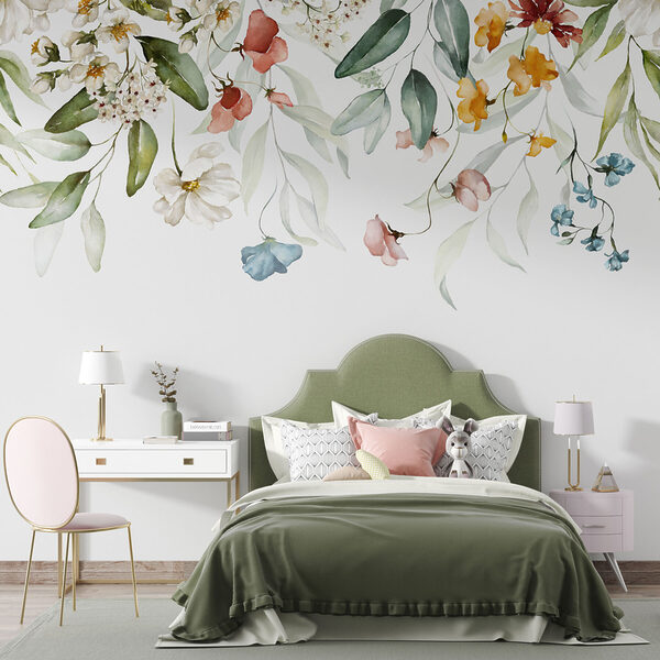 Elegant floral arrangement on white background Wall murals Elegant floral arrangement on white background