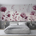 Wall murals Delicate florals with soft pink tones.