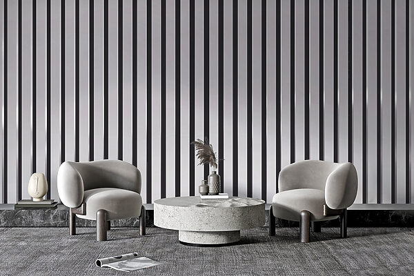 Black and white striped fence Wall murals Black and white striped fence