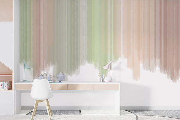 Wall murals Wall murals Vertical pastel color gradient stripes. (SKU: u99652)