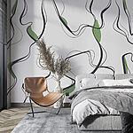 Wall murals Green and black design