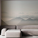 Wall murals Mountain range with fog