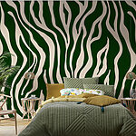 Wall murals Green and white zebra print