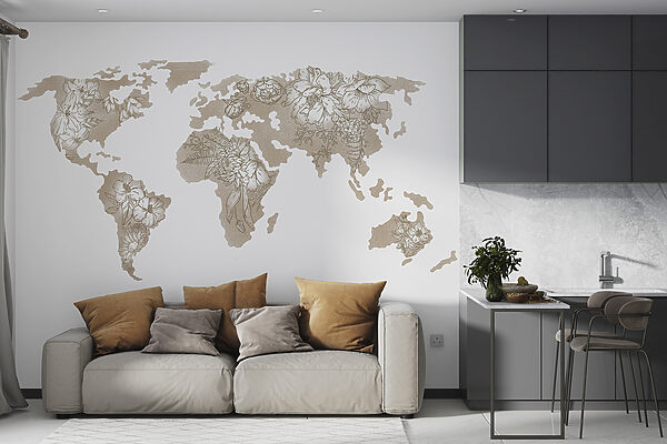 Map of the world Wall murals Map of the world