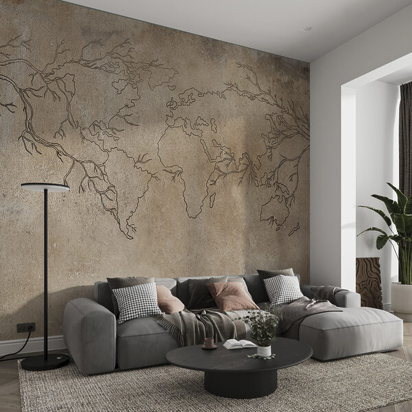 Map of the world Wall murals Map of the world