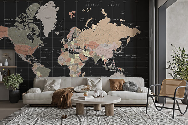Map of the world Wall murals Map of the world
