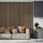 Wall murals Wooden slats pattern with shadows.
