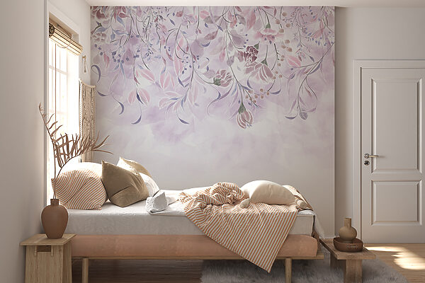Delicate floral watercolor illustration design Wall mural Delicate floral watercolor illustration design