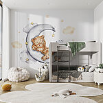 Wall murals Teddy bear sleeping on the moon