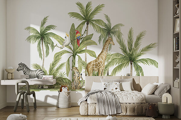 Giraffe in the jungle Wall murals Giraffe in the jungle