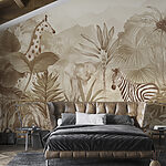 Wall murals Jungle animals in sepia tones