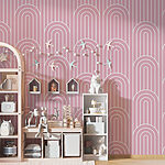 Wall murals Pink and white pattern