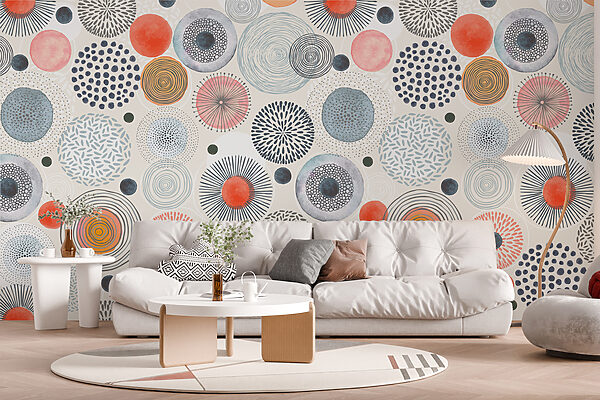 Pattern of colorful circles and dots Wall murals Pattern of colorful circles and dots