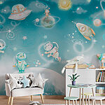 Wall murals White star on a blue background