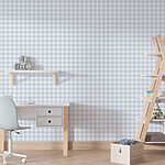 Wall mural Blue and white checkered tablecloth