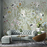 Wall murals White bird with a black tail
