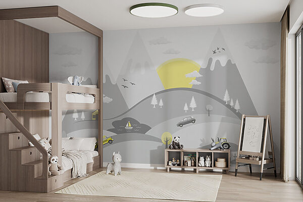 Yellow school bus with black stripes Wall murals Yellow school bus with black stripes