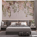 Wall murals Lanterns and blossoms create dreamy scene.