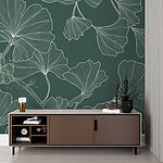 Wall murals Elegant ginkgo leaves pattern design.