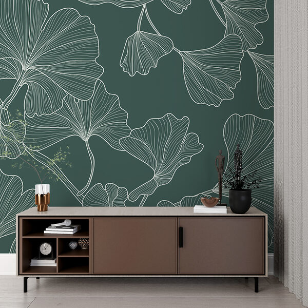 Elegant ginkgo leaves pattern design Wall murals Elegant ginkgo leaves pattern design