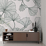 Wall murals Elegant ginkgo leaf pattern design.