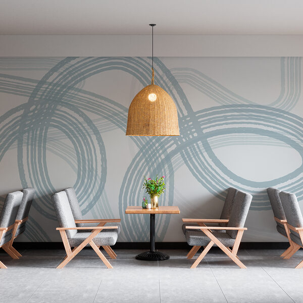 Abstract overlapping curved line pattern Wall murals Abstract overlapping curved line pattern