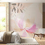 Wall murals Delicate floral watercolor with leaves.