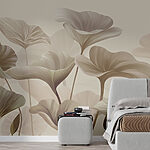 Wall murals Soft-hued abstract floral illustration.