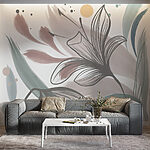 Wall murals Abstract floral elegance in pastel hues.