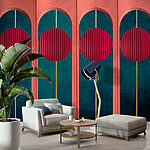 Wall murals Red circle with a white circle in the middle