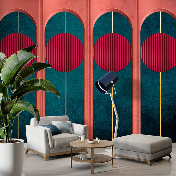 Red circle with a white circle in the middle Wall murals Red circle with a white circle in the middle