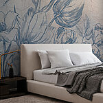 Wall murals Drawing of a flower on a wall