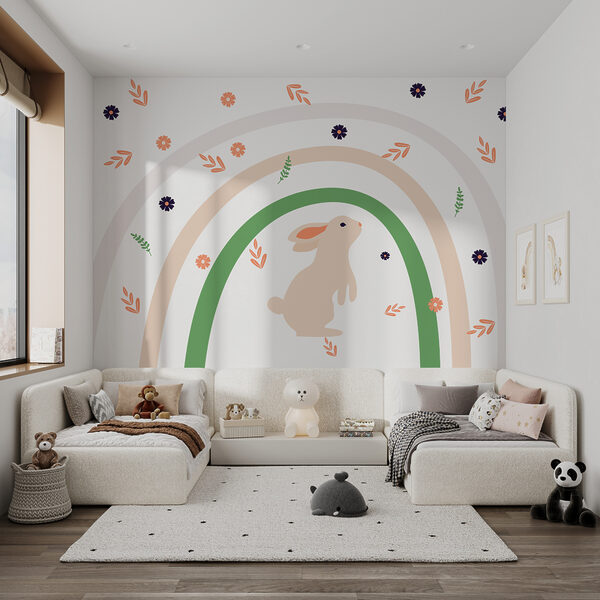 Wall murals Purple flower with orange center Wall murals Purple flower with orange center