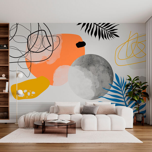 Wall murals Black and white leaf Wall murals Black and white leaf