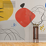 Wall murals Blue circle with a white circle