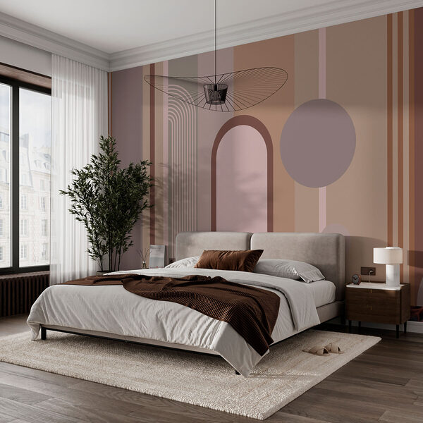 Wall murals Abstract geometric design in earthy tones Wall murals Abstract geometric design in earthy tones