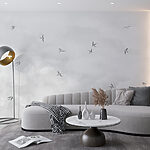 Wall murals Group of birds flying in the sky