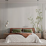 Wall murals Bamboo design on a light background.