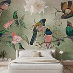 Wall murals Group of birds on a branch