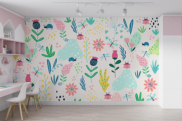 Wall murals Cartoon of a ladybug Wall murals Cartoon of a ladybug