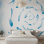 Wall murals Group of blue fish