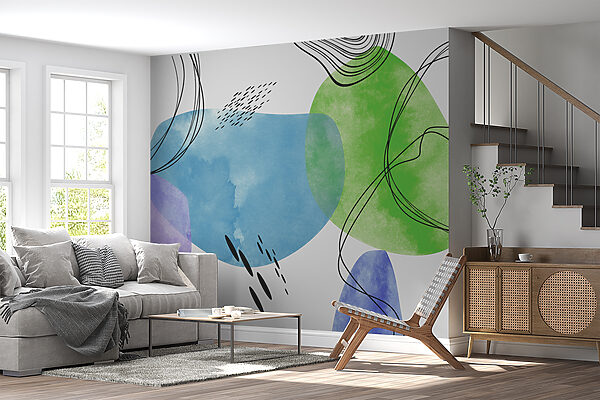 Wall murals Green and blue art Wall murals Green and blue art