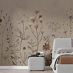 Wall murals Whimsical garden of delicate blooms