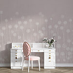Wall murals White flowers on a gray background